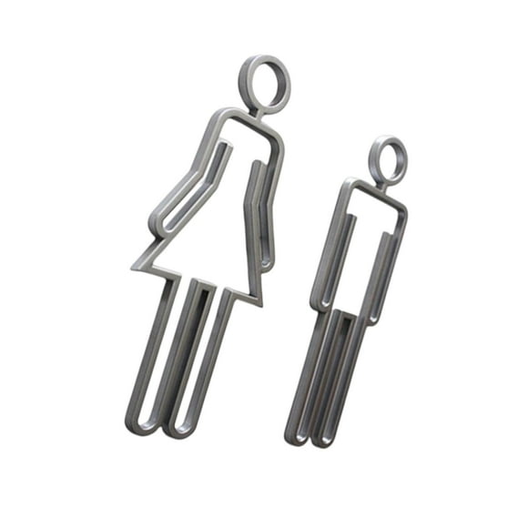 Xingzhi Men Women Toilet Sign Washroom Lightweight Bathroom Sign for Bar Store Parks Silver
