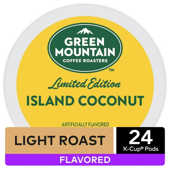 Green Mountain Coffee Island Coconut, K-Cup Pods, Light Roast, 24 Count For Keurig Brewers