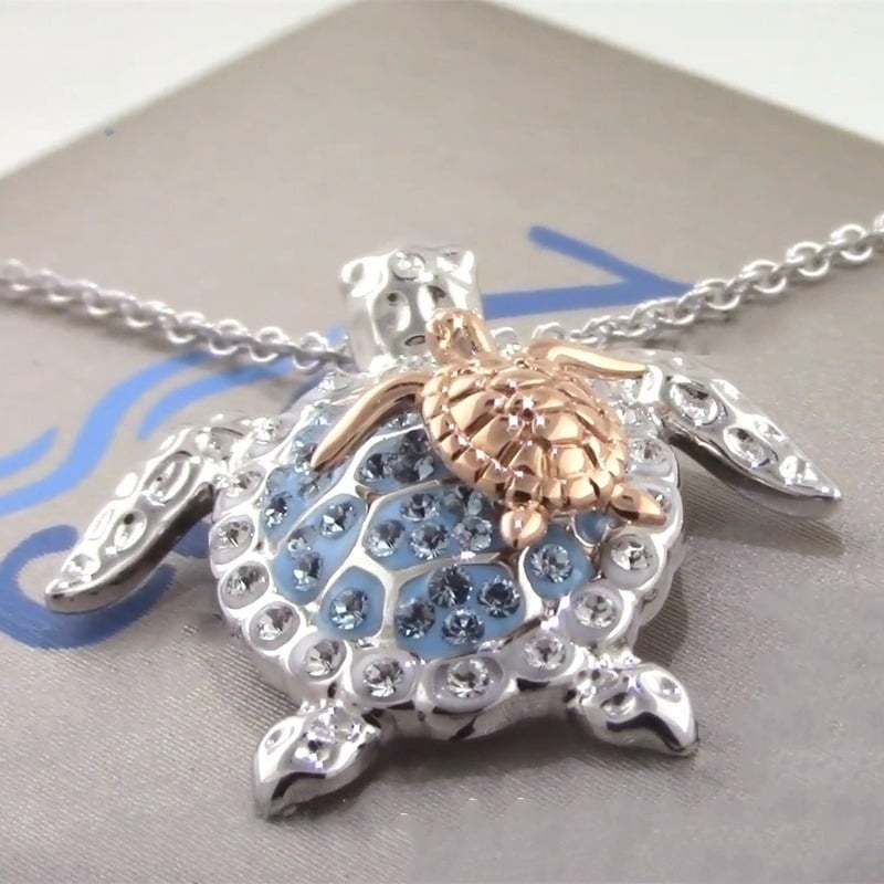mother and baby turtle necklace