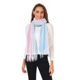 thumbnail image 2 of FORMRS Womens Scarf Winter Soft Long Big Warm Shawls Wrap Tassel Scarves, Light Pink Stripes, 2 of 9