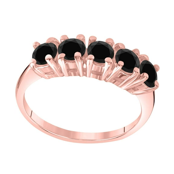 Aonejewelry 1 Ct. Ttw Black Diamond Bejeweled Ring In 10K Rose Gold