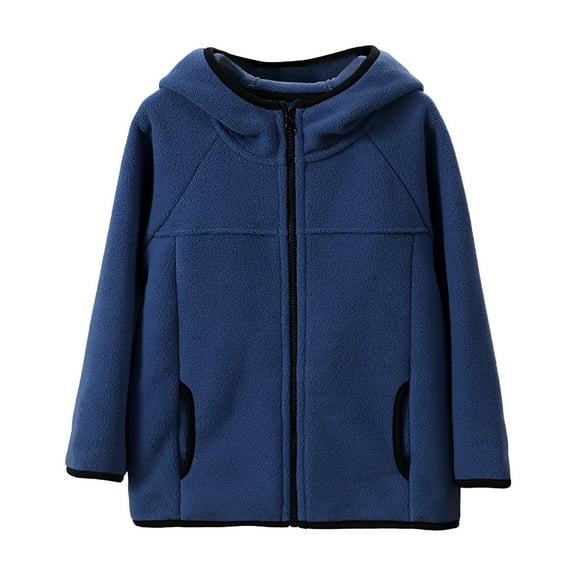 Kogui Girls Jackets Girls Flannel Jacket Sherpa Fleece Lined Zip Up Winter Shirts with Hood Size 10-11 (Blue,10-11 Years)