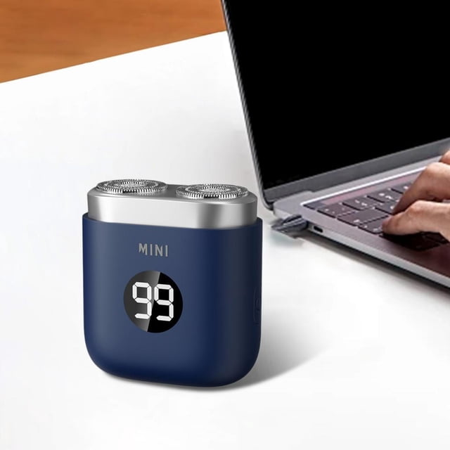 Pocket Shaver Travel Shaver de hombres inalámbricos Dry y Húmedo Húmedo Recortadora de barba facial para recortar la oficina de viajes de la oficina azul