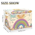 thumbnail image 5 of Yayeee Collapsible Cube Storage Bin with Lid Fabric Closet Decorative Basket with Handles, Beige Rainbow, 5 of 7