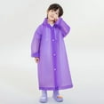 thumbnail image 4 of Convenient Unisex Thickening Full Body EVA Durable Rain Gear Reusable Poncho One-Piece Raincoat Rain Coat Kids Raincoat BLUE, 4 of 8