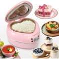 thumbnail image 1 of Peach Heart Shape Rice Cooker 8 Cup Cooked, 4 Cup Uncooked Rice, Multifunctional Pink Rice Cooker, 300w, with Preset Timer, 1.8L, 1 of 6