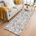 thumbnail image 2 of Farmhouse Grey Large Area Rugs for Bedroom Living Room, Soft Non Slip Carpet Bedside Rug, Vintage Flower Leaf Botanical Plant Rectangular Floor Cover Kitchen Accent Rug 2'x6' for Dining Room/Office, 2 of 9