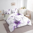 thumbnail image 3 of jejeloiu Vintage Flower 7-Piece Twin Bedding Sets,Modern Minimalist Desgin Bedding Comforter Set,Purple White Sheet Sets For Men Women,Ultra Soft Home Decor Reversible, 3 of 8