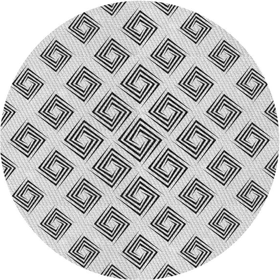 Ahgly Company Indoor Round Patterned Platinum Gray Area Rugs, 8' Round