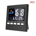 thumbnail image 1 of Xingzhi 2 Pcs Horloge Électrique de Bureau Alarme Écran LCD Coloré Contrôle du Son Rétroéclairage Horloge Numérique Date Heure Calendrier Montre de Bureau, 1 of 8