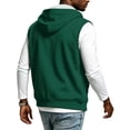 thumbnail image 5 of EANJE Men's Hooded Sleeveless Zip Vest Casual Drawstring Regular Fit Hood Knit Multi Color Layering Tops With Pockets Green 2XL, 5 of 6