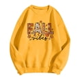 thumbnail image 3 of Womens Sweatshirt Crew Neck Halloween Fall Leaves Letter Graphic Pullover Cottagecore Autumn Holiday Top Fall Winter Oversized Sweatshirts Yellow 2XL, 3 of 3