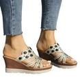 thumbnail image 3 of WILLBEST Sandalias De Mujer De Playa Sandalias De Cuña De Moda Para Mujer Sandalias De Cuña Con Tiras Y Tacones Altos, 3 of 7