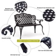 thumbnail image 3 of 42.5" Outdoor Furniture Cast Aluminum Antique Garden Bench, 3 of 5