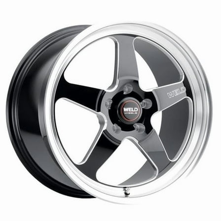 Weld  20 x 9.5 in. S104 Ventura 5 x 135 mm ET13 Backspace 5.75 in. Wheel, Gloss Black - 87.1 mm Dia.