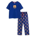 thumbnail image 1 of FC Barcelona Mens Crest Short-Sleeved Long Pyjama Set, 1 of 6
