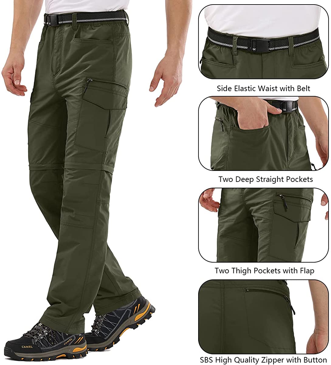 Men's Hiking Pants Boy Scout Zip Off 