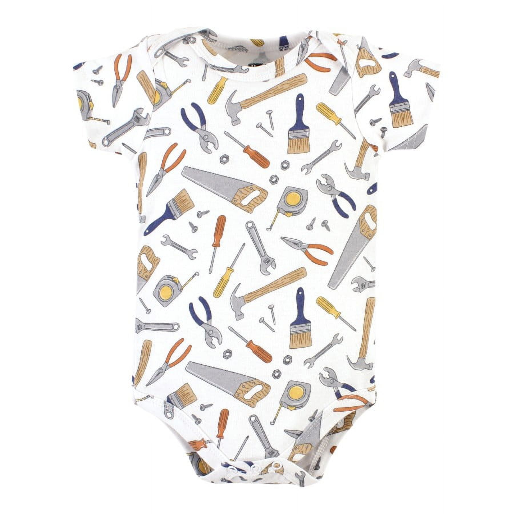 Hudson Baby Short Sleeve Bodysuits, 5-Pack, Newborn- 24 Months