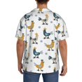 thumbnail image 5 of Xecao offers the Farm Roosters for Men's Casual Short-sleeved Shirt, a button-up collared shirt with a pocket, perfect for beach vacations and yacht travel in the Large size., 5 of 7