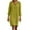 Yellow, variant on Women Linen Dress V-neck Loose 3/4 Sleeve Dress Solid Color Knee Length Dress
