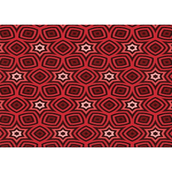 Ahgly Company Indoor Rectangle Patterned Saffron Red Area Rugs, 7' x 10'