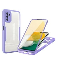 Allytech Case for Samsung Galaxy A14 5G 6.6 inch 5G (2023), Built-in Screen Protector Full Body Protective Dual-Layer Rugged Clear TPU Back Cover with Silicone Bumper Case for Galaxy A14 5G, Purple