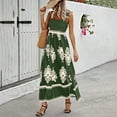 thumbnail image 2 of Womens Square Neck Boho Maxi Dress Casual Long Spring Summer Dresses Sundresses for Women Beach Vacation 2025 Green S, 2 of 9