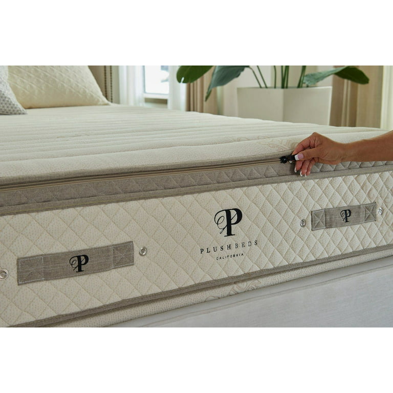 PlushBeds 12 Luxury Bliss Medium Natural Latex Mattress with Encased Coils - Full