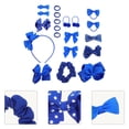 thumbnail image 4 of FELTECHELECTR 20 piezas de accesorios para el cabello para niñas, lazos azules, diademas, pasadores, bandas elásticas para el cabello, 4 of 7