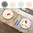 thumbnail image 5 of 2021 New Hot PVC Hollow Insulation Pads Table Bowl Mats Home Christmas Decor Resistant Placemat For Dining Table Black, 5 of 9