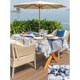 thumbnail image 5 of Outdoor Tablecloth with Umbrella Hole for Patio/Picnic/Party/Camping, Coastal Starfish Waterproof Table Cloth Rectangle Table Cover Washable, Ocean Conch Nautical Navy Oil Paint Coral (60"x 84"), 5 of 9