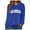 Blue, variant on Women's Oversized Sweatshirt Los Angeles California Oversized Crewneck Pullover Hoodies Casual Knit Graphic Casual Tops Sweater