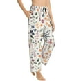 thumbnail image 2 of Naloa Watercolor Floral Print Women’s Ultra-Soft Comfy Pajama Lounge Pants with Pockets & Drawstring, 2 of 8