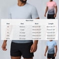 thumbnail image 3 of Men's Athletic T-Shirts Gradient Ombre Short Sleeve Crew Neck Slim Fit Workout Top Performance Quick Dry Lightweight Stretch Tee for Running Training Outdoor Bodybuilding Fitness, 3 of 8