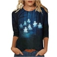 thumbnail image 2 of Yourumao Witch Printed Halloween Shirts for Women Plus Size 3/4 Sleeve Tops Crewneck Graphic T Shirts for Night Out, 2 of 5