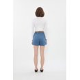 thumbnail image 4 of Banny Jeans Women's High Waisted Denim Shorts, Blue, Size 40, 4 of 5