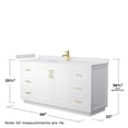 thumbnail image 6 of Wyndham Collection Miranda 66" Wood Single Bathroom Vanity in White/Gold, 6 of 7