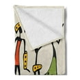 thumbnail image 2 of African Soft Flannel Fleece Throw Blanket, Group Clan Dancers Characters in Sketchy Festival Hand Drawn Artwork, Cozy Plush for Indoor and Outdoor Use, 70" x 90", Multicolor, by Ambesonne, 2 of 5