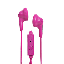 Magnavox MHP4820M-PK Gummy Earbuds with Microphone in Pink | Available in Pink, Purple, White, Black, & Blue | Earbuds Gummy | Extra Value Comfort Stereo Earbuds | Durable Rubberized Cable |