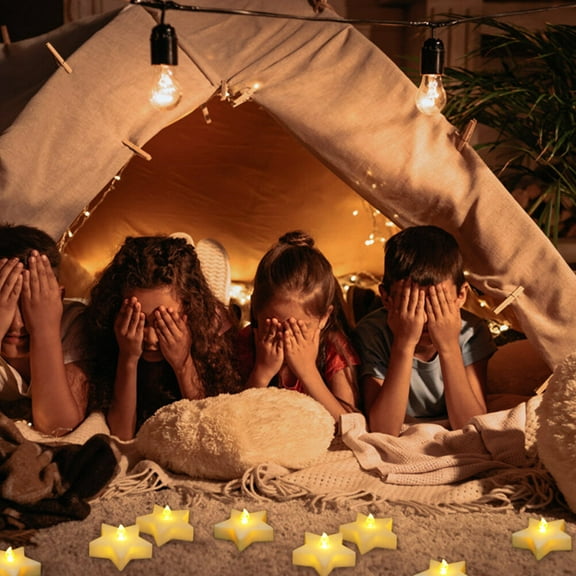 HOMEMAXS  12 PCS Electronic Candle Christmas LED Flameless Candles Indoor Decorative Lanterns