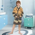 thumbnail image 5 of FORMRS Niños Bathrobe Unisex Hooded Robe Soft Plush Pajamas Sleepwear, Size 2-3T, Orange Halloween Cat, 5 of 7