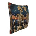 thumbnail image 2 of Fotbe Romantic Skeletons Under Moon Pattern Velvet Decorative Throw Pillow Covers with Elegant Piping, Soft Plush Cushion Cover for Sofa, Bed, Car, Office-16"x16", 2 of 8