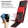 thumbnail image 2 of for Galaxy S22 Case Wallet Cover Credit Card Holder 4-Card Slot Hidden Back Pocket Men Women Dual Layer Hybrid Rugged Rubber Bumper Protective Hard Shell Cover for Samsung Galaxy S22 6.1" Red, 2 of 13