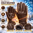 thumbnail image 4 of MRX Ladies Warm Winter Gloves Dress Thermal Lining Genuine Leather Brown, XS, 4 of 8