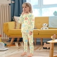 thumbnail image 4 of FORMRS Long Sleeve Top and Pants Pajama Set for Niños 2-Piece Sleepwear, Sizes 18M-8Y, Colorful Flower, 4 of 6
