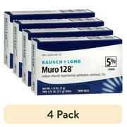 (4 pack) Bausch & Lomb Muro 128 Sodium Chloride Ointment 5% Twin Pack 1/8 Oz Each