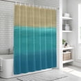 thumbnail image 5 of Teal Blue Ombre Shower Curtain Set - Long 72" x 84" Washable Bathtub Curtain with 12 Hooks, Modern Abstract Gradient Art Waterproof Fabric Stall Shower Curtains for Bathroom/Bathtub Décor, 5 of 6