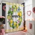 thumbnail image 3 of Summer Shower Curtains for Bathroom, Yellow Green Lemon Flowers Leaf Garland Buffalo Plaid Washable Fabric Shower Curtain with Hooks Waterproof Bathroom Decor Sets, 72 x 72 Inches, 3 of 9