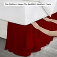 thumbnail image 3 of CCNY Bed Skirt Dust Ruffled Style Bedskirt California King Adjustable Elastic 16" Inch Drop Length Microfiber Made Blood Red Bedskirts, 3 of 5