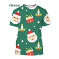 thumbnail image 1 of Camiseta de Navidad con estampado 3D para hombre y mujer, camisa informal de manga corta con cuello redondo, muñeco de nieve y alce, Unisex, 1 of 4